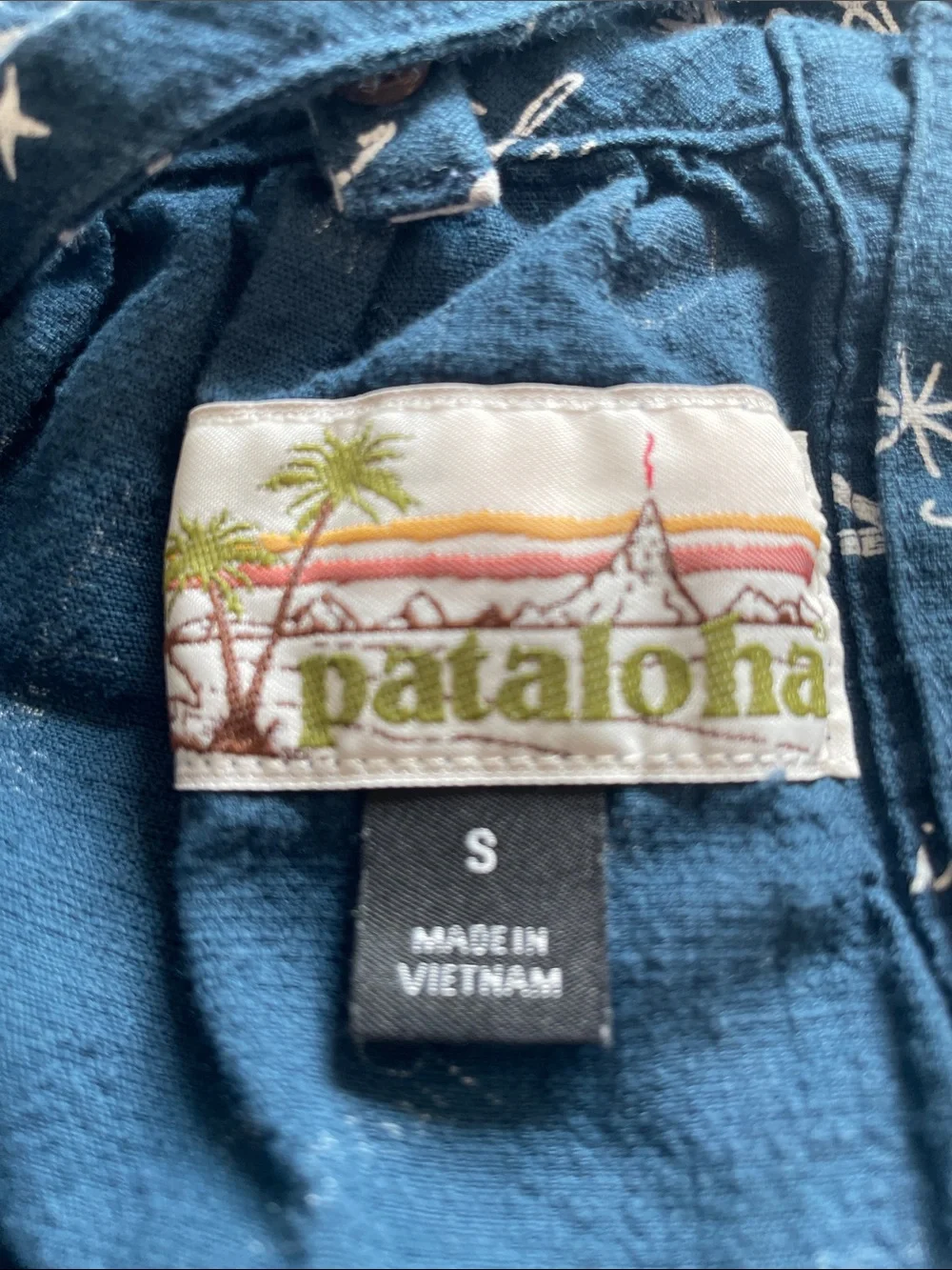 Patagonia pataloha Navy and White Printed Tiered Sundress for Girls. size:S